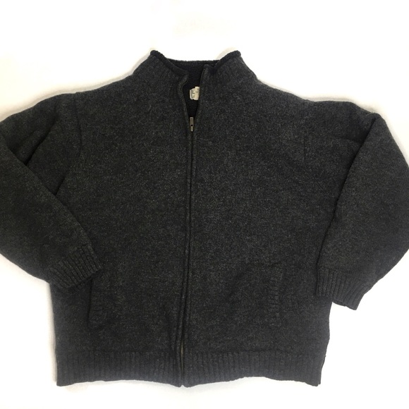 L.L. Bean Other - LL Bean Men’s Lamb Wool Full Zip Sweater